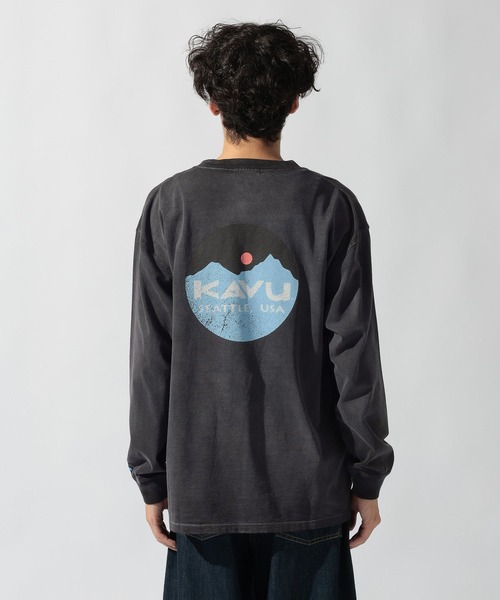 KAVU(カブー)の「【KAVU(カブ―)】別注LOGO LS VINTAGE TEE(Tシャツ/カットソー・メンズ・ブラック/アイボリー/オレンジ・MEDIUM/LARGE)」の12枚目の写真