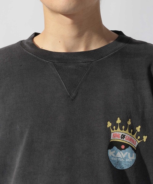 KAVU(カブー)の「【KAVU(カブ―)】別注LOGO LS VINTAGE TEE(Tシャツ/カットソー・メンズ・ブラック/アイボリー/オレンジ・MEDIUM/LARGE)」の13枚目の写真