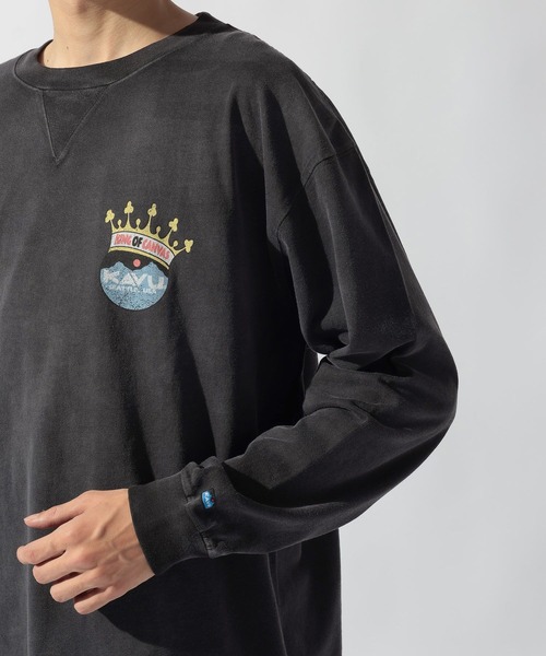 KAVU(カブー)の「【KAVU(カブ―)】別注LOGO LS VINTAGE TEE(Tシャツ/カットソー・メンズ・ブラック/アイボリー/オレンジ・MEDIUM/LARGE)」の16枚目の写真
