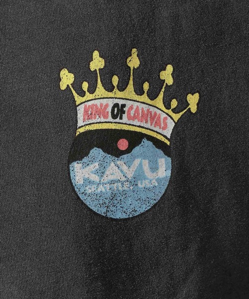 KAVU(カブー)の「【KAVU(カブ―)】別注LOGO LS VINTAGE TEE(Tシャツ/カットソー・メンズ・ブラック/アイボリー/オレンジ・MEDIUM/LARGE)」の9枚目の写真
