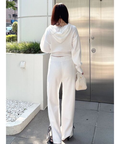 MERCURYDUO(マーキュリーデュオ)の「【セットアップ着用可】ラインリボンニットパンツ(その他パンツ・レディース・アイボリー/グレー・FREE)」の8枚目の写真