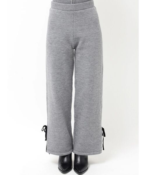 MERCURYDUO(マーキュリーデュオ)の「【セットアップ着用可】ラインリボンニットパンツ(その他パンツ・レディース・アイボリー/グレー・FREE)」の9枚目の写真