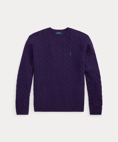 POLO RALPH LAUREN（ポロ ラルフ ローレン）の「ケーブルニット ウールカシミヤ セーター（ニット/セーター・メンズ・パープル・XS/XL/L/M/S）」の8枚目の写真