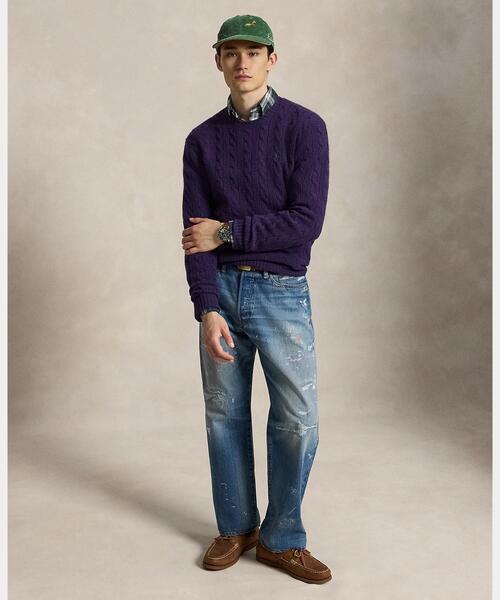 POLO RALPH LAUREN（ポロ ラルフ ローレン）の「ケーブルニット ウールカシミヤ セーター（ニット/セーター・メンズ・パープル・XS/XL/L/M/S）」の7枚目の写真