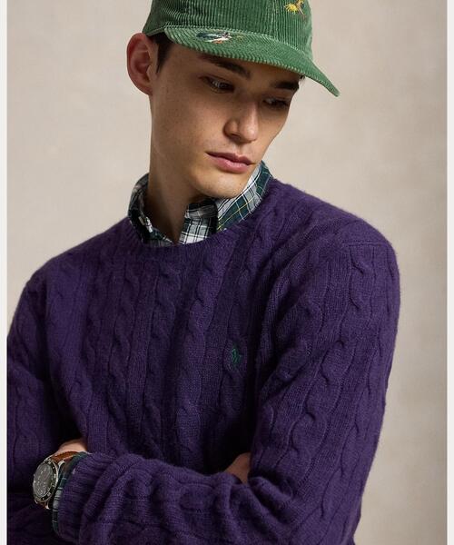 POLO RALPH LAUREN（ポロ ラルフ ローレン）の「ケーブルニット ウールカシミヤ セーター（ニット/セーター・メンズ・パープル・XS/XL/L/M/S）」の5枚目の写真