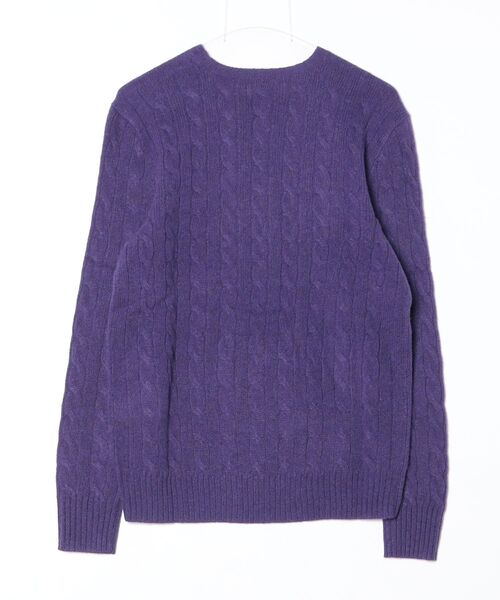POLO RALPH LAUREN（ポロ ラルフ ローレン）の「ケーブルニット ウールカシミヤ セーター（ニット/セーター・メンズ・パープル・XS/XL/L/M/S）」の2枚目の写真