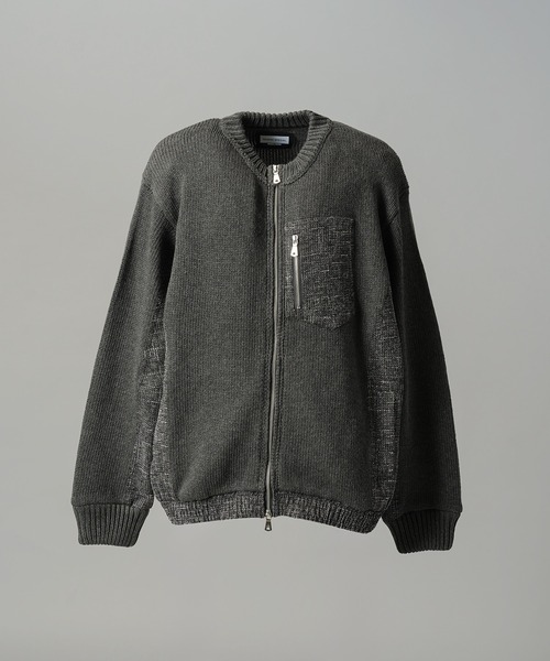 MAISON SPECIAL（メゾンスペシャル）の「《UNISEX》異素材ドッキングプライムオーバークルーネックニットブルゾン/Mixed Materials Docking Prime-Over Crew Neck Knit Sweater Blouson【MAISON SPECIAL/メゾンスペシャル】（カーディガン/ボレロ・メンズ・グレイッシュベージュ/チャコールグレー/ブラック・0/2/1）」の17枚目の写真