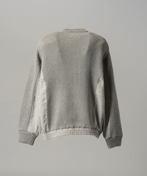 MAISON SPECIAL（メゾンスペシャル）の「《UNISEX》異素材ドッキングプライムオーバークルーネックニットブルゾン/Mixed Materials Docking Prime-Over Crew Neck Knit Sweater Blouson【MAISON SPECIAL/メゾンスペシャル】（カーディガン/ボレロ・メンズ・グレイッシュベージュ/チャコールグレー/ブラック・0/2/1）」の20枚目の写真