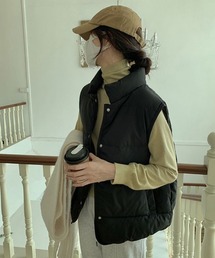 スタンドカラー中綿ダウンベスト