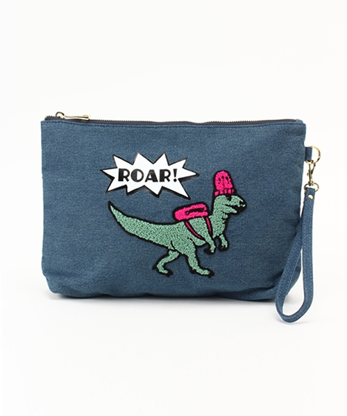 ASZAKKA（アザッカ）の「（ZT0586）賑やかﾄﾘｵ♪ｸﾗｯﾁ（クラッチバッグ・レディース・オフホワイト/グレー/ブルー・FREE）」の3枚目の写真