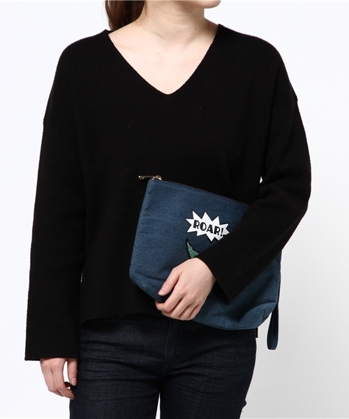 ASZAKKA（アザッカ）の「（ZT0586）賑やかﾄﾘｵ♪ｸﾗｯﾁ（クラッチバッグ・レディース・オフホワイト/グレー/ブルー・FREE）」の11枚目の写真