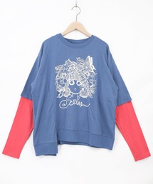 ScoLar(スカラー) スカラーちゃん 袖バイカラー切替Tシャツ