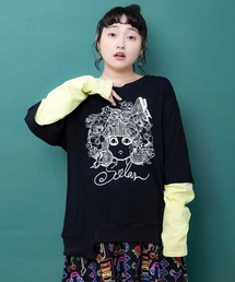 ScoLar(スカラー) スカラーちゃん 袖バイカラー切替Tシャツ