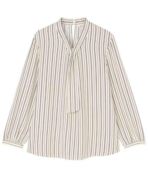 TOKYO SHIRTS(トウキョウシャツ)の「ジョーゼット ボウタイ ブラウス 長袖 レディースデザインシャツ(シャツ/ブラウス・レディース・ベージュ・L/LL)」の1枚目の写真