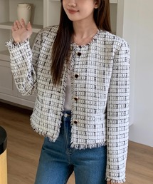 LILY TWEED FRINGE JACKET（ツイードフリンジジャケット）