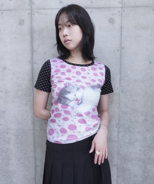 ASHLEY WILLIAMS(アシュリーウィリアムス)の「KITTEN SHORT SLEEVE TEE(Tシャツ/カットソー・レディース・マルチ・S/M)」の8枚目の写真