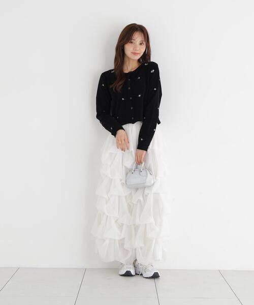 PROPORTION BODY DRESSING(プロポーションボディドレッシング)の「<a>エンブロイダリーモールカーディガン / 1216274904(カーディガン/ボレロ・レディース・ブラック/グレー/ブラウン・FREE)」の9枚目の写真