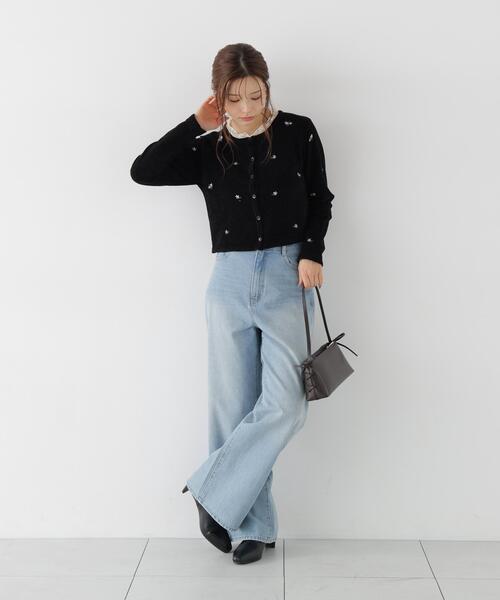 PROPORTION BODY DRESSING(プロポーションボディドレッシング)の「<a>エンブロイダリーモールカーディガン / 1216274904(カーディガン/ボレロ・レディース・ブラック/グレー/ブラウン・FREE)」の12枚目の写真