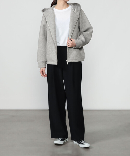GYMPHLEX(ジムフレックス)の「Gymphlex | ダンボールニット フーデッドジャケット WOMEN(パーカー・レディース・カーキ系1/チャコール/グレー・12)」の20枚目の写真