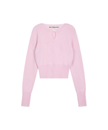 LOGO CLIP KNIT TOP - PINK