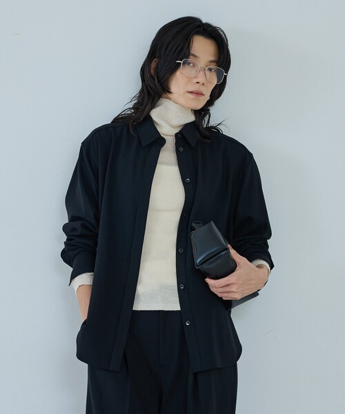 qualite(カリテ)の「【セットアップ可能】ウールサキソニードロストシャツ(シャツ/ブラウス・レディース・ベージュ/ブラック・フリー)」の15枚目の写真