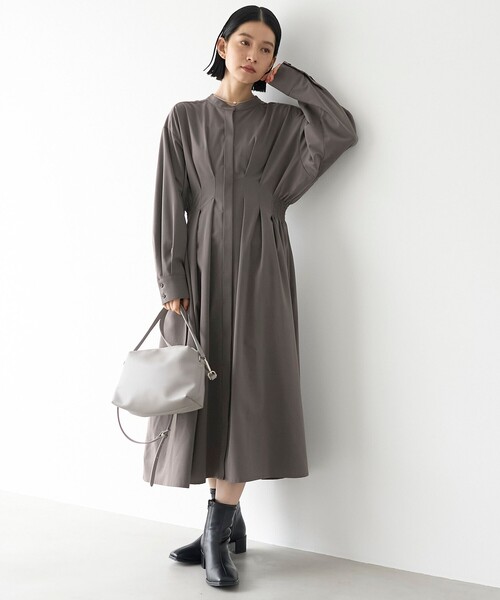 RONEL(ロネル)の「【RONEL/防しわ】ウエストタックシャツワンピース(ワンピース・レディース・ブラック/ダークグレー・S/M)」の2枚目の写真