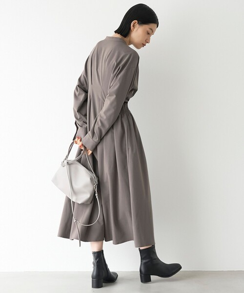 RONEL(ロネル)の「【RONEL/防しわ】ウエストタックシャツワンピース(ワンピース・レディース・ブラック/ダークグレー・S/M)」の14枚目の写真