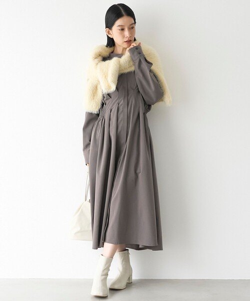 RONEL(ロネル)の「【RONEL/防しわ】ウエストタックシャツワンピース(ワンピース・レディース・ブラック/ダークグレー・S/M)」の7枚目の写真