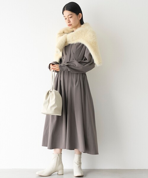 RONEL(ロネル)の「【RONEL/防しわ】ウエストタックシャツワンピース(ワンピース・レディース・ブラック/ダークグレー・S/M)」の8枚目の写真