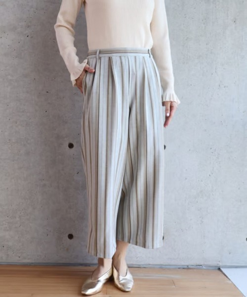 etre relie(エトレリー)の「尾州TRストライプワイドパンツ(その他パンツ・レディース・グレー系その他/ダークグレー・SMALL/MEDIUM)」の9枚目の写真