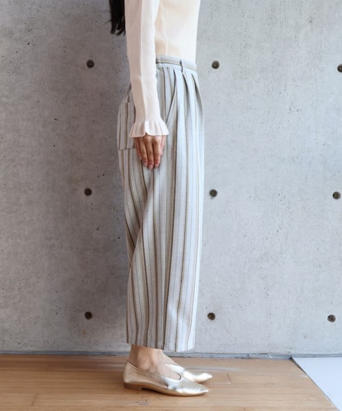 etre relie(エトレリー)の「尾州TRストライプワイドパンツ(その他パンツ・レディース・グレー系その他/ダークグレー・SMALL/MEDIUM)」の8枚目の写真