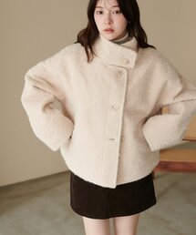 【WEB限定】2WAYハイネックウールライクショートコート