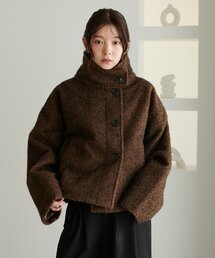 【WEB限定】2WAYハイネックウールライクショートコート