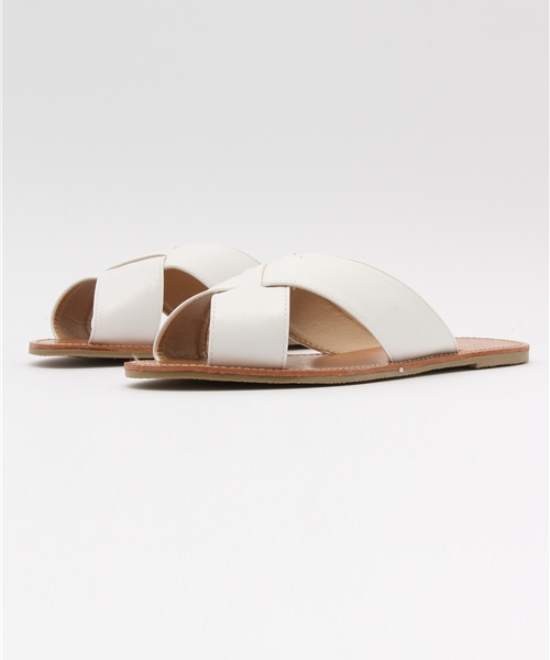 Re:EDIT（リエディ）の「クロスベルトフラットソールサンダル/リラックスサンダル/コンフォートサンダル/スリッパサンダル/シューズ[Re:EDIT/リエディ][春夏新作]（サンダル・レディース・パイソン/シルバー/ホワイト/ブラック・MEDIUM/X-LARGE/SMALL/LARGE）」の9枚目の写真