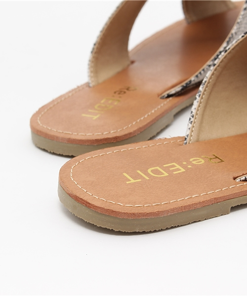 Re:EDIT（リエディ）の「クロスベルトフラットソールサンダル/リラックスサンダル/コンフォートサンダル/スリッパサンダル/シューズ[Re:EDIT/リエディ][春夏新作]（サンダル・レディース・パイソン/シルバー/ホワイト/ブラック・MEDIUM/X-LARGE/SMALL/LARGE）」の18枚目の写真