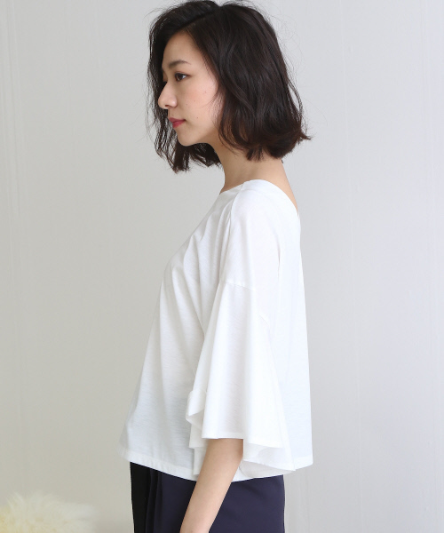 Abahouse Devinette（ドゥヴィネット）の「ハイゲージ天竺カットソー（Tシャツ/カットソー・レディース・ホワイト/ブラック/ライトグレー・FREE）」の4枚目の写真