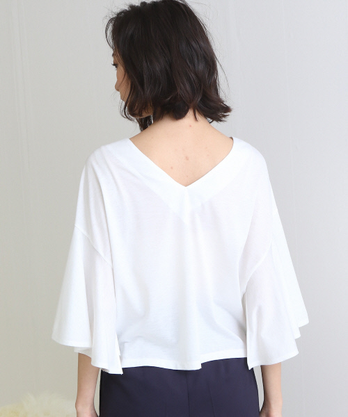 Abahouse Devinette（ドゥヴィネット）の「ハイゲージ天竺カットソー（Tシャツ/カットソー・レディース・ホワイト/ブラック/ライトグレー・FREE）」の5枚目の写真