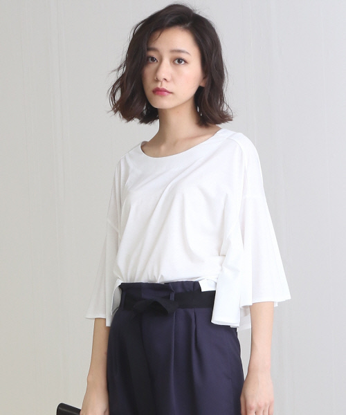 Abahouse Devinette（ドゥヴィネット）の「ハイゲージ天竺カットソー（Tシャツ/カットソー・レディース・ホワイト/ブラック/ライトグレー・FREE）」の18枚目の写真