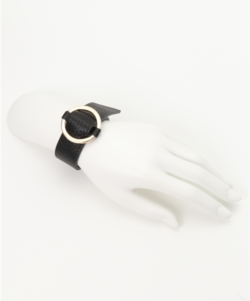 N.（N. Natural Beauty Basic）（エヌエヌナチュラルビューティーベーシック）の「リングレザーバングル（バングル/リストバンド・レディース・ブラック/ベージュ系その他・ﾌﾘ-）」の6枚目の写真