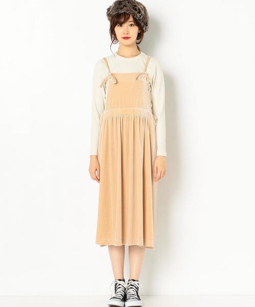 Another Edition(アナザーエディション)の「ベロアジャンパースカート/AEMFC ベロア JUMPER SK◆(ジャンパースカート・レディース・ブラック/ライトピンク・FREE)」の13枚目の写真