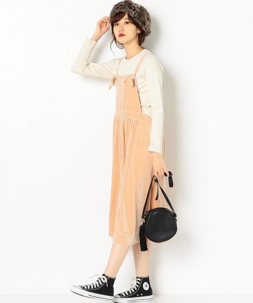 Another Edition(アナザーエディション)の「ベロアジャンパースカート/AEMFC ベロア JUMPER SK◆(ジャンパースカート・レディース・ブラック/ライトピンク・FREE)」の7枚目の写真