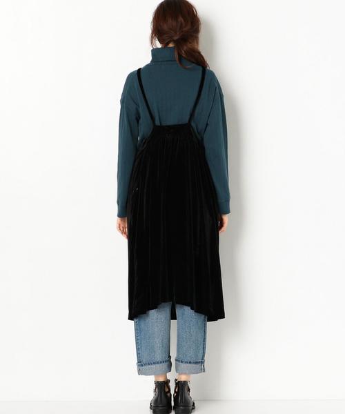 Another Edition(アナザーエディション)の「ベロアジャンパースカート/AEMFC ベロア JUMPER SK◆(ジャンパースカート・レディース・ブラック/ライトピンク・FREE)」の4枚目の写真