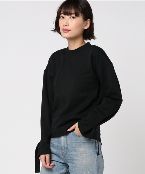 MOUSSY（マウジー）の「BACK STRAP SWEAT TOP（Tシャツ/カットソー・レディース・トップグレー/ブラック/ライトカーキ・FREE）」の12枚目の写真