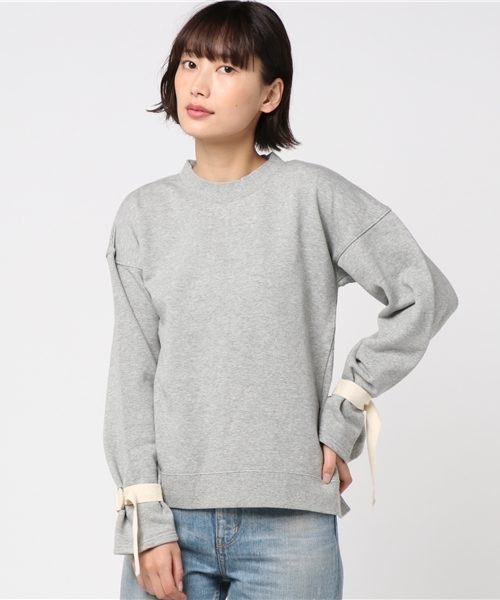 MOUSSY（マウジー）の「BACK STRAP SWEAT TOP（Tシャツ/カットソー・レディース・トップグレー/ブラック/ライトカーキ・FREE）」の13枚目の写真