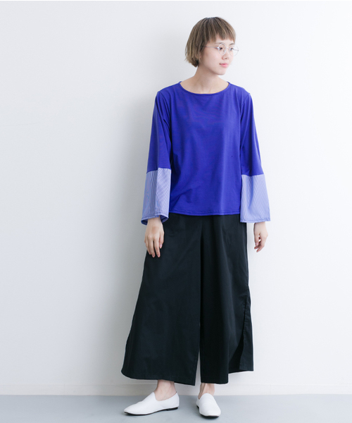 MERLOT（メルロー）の「裾スリットウエストギャザーワイドパンツ4921（その他パンツ・レディース・ブラック/グレー/ブルー/ブル－グレ－/ブルーグリーン/キャメル・FREE）」の13枚目の写真