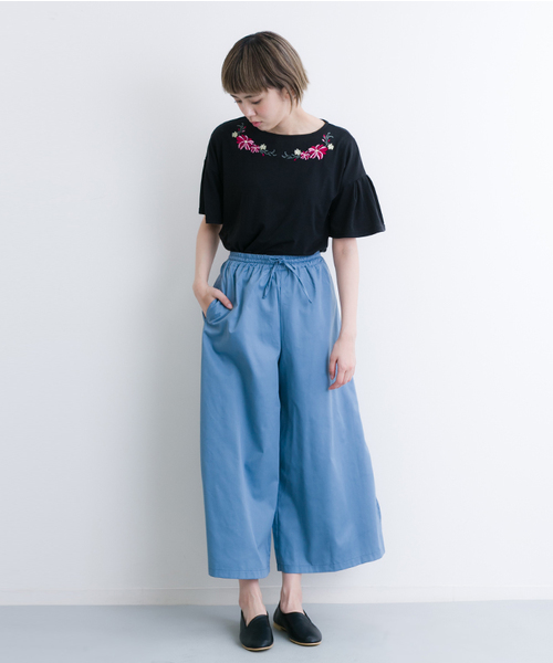 MERLOT（メルロー）の「裾スリットウエストギャザーワイドパンツ4921（その他パンツ・レディース・ブラック/グレー/ブルー/ブル－グレ－/ブルーグリーン/キャメル・FREE）」の15枚目の写真