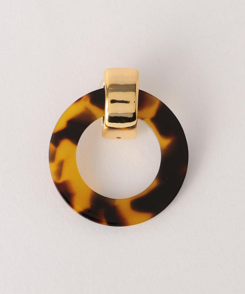 green label relaxing（グリーンレーベルリラクシング）の「KF マーブルリング/ピアス（ピアス（両耳用）・レディース・ブラウン・FREE）」の4枚目の写真