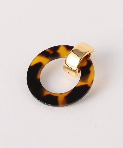 green label relaxing（グリーンレーベルリラクシング）の「KF マーブルリング/ピアス（ピアス（両耳用）・レディース・ブラウン・FREE）」の2枚目の写真