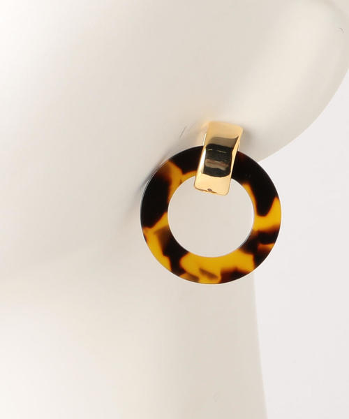 green label relaxing（グリーンレーベルリラクシング）の「KF マーブルリング/ピアス（ピアス（両耳用）・レディース・ブラウン・FREE）」の3枚目の写真