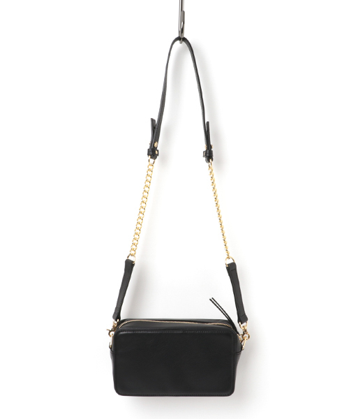 BLUELABEL CRESTBRIDGE レザー チェーン ショルダーバッグ リボン  